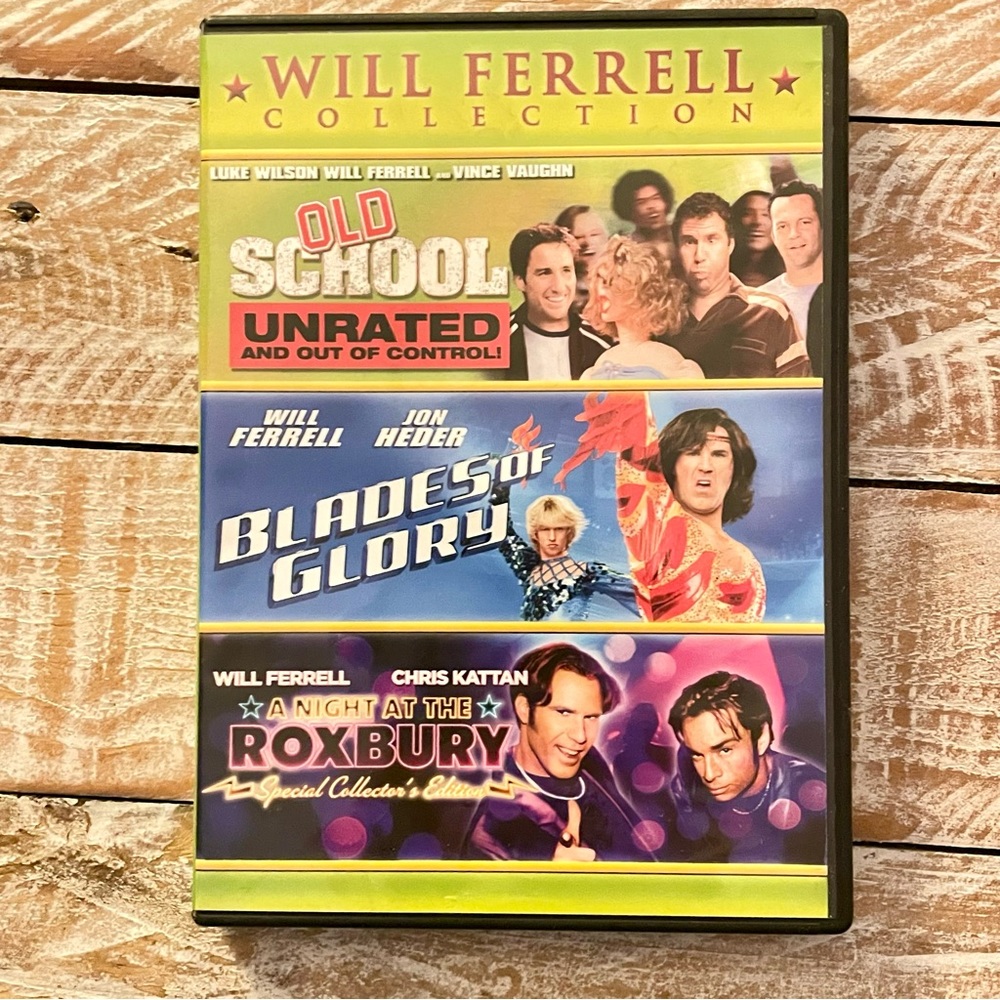 Triple feature📀 Will Ferrell: old school, blades of glory, night at the Roxbury